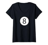 Womens Funny 8 Ball Magic Billiards Pool | Lazy Halloween Costume V-Neck T-Shirt