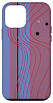 Coque pour iPhone 12 mini Bleu Rayures Courbes Lignes Abstrait Mauve