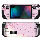 PlayVital Kit d'Autocollants de Protection pour Steam Deck OLED & LCD Console,Stickers Skin Vinyl pour Steam Deck LCD Console-Rose Fleur Cerisier