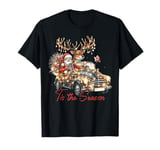 Tis The Season Reindeer Santa Riding Car Xmas Tree Lights T-Shirt