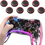 Protection De Stick De Manette, Lot De 8 Capuchons De Joystick Pour Manette Ps4 Ps3 Xbox One Et Nintendo Wii U, Protection De Tête De Joystick Noir Et Rouge