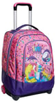 SJ GANG Rolling backpack, Wheeled Book Bag, 2 in 1, Backpack + Trolley, for Teen, Girls&Boys, For School, Sport, Free Time, Laptop Sleeve, Italian Design, multicolor with Faces!