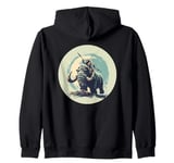 Ice Age Colors with Cool Neanderthal and Mammoth Outfit Zip Hoodie