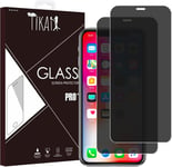 X2 Protection Ecran Anti-Espion Couverture Complete Pour Iphone X/Xs/11 Pro 5,8 Pouces,Bord Noir Film Verre Trempe Avec Kit D?Installation Facile,Compatible Coque,Lot De 2 Verres