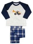 Mini Vanilla Boys 'Yellow Digger" Cotton Pyjamas - Blue - Size 9-10Y