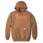 Carhartt Men's Graphic Hooded Sweatshirt Brown, S