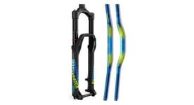 Kit stickers pour fourche rockshox 35mm   troy lee design bleu   jaune fluo