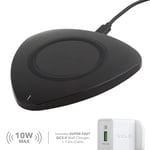 Fast Wireless Charging Pad w/ Super Fast USB Wall Charger & Cable, LED indicator