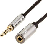 Amazon Basics - Rallonge audio stéréo 3,5 mm Auxillary mâle vers femelle, 7.6 m, Noir