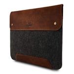 MegaGear MG1667 Sac en cuir véritable et polaire pour MacBook 15" et 16" Marron Taille Unique