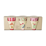 Rice - Melamine Cups with Happy Forest Prints - Pink - Small