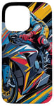 Coque pour iPhone 14 Pro Max Moto Rider Vintage Moto Grand Prix Light Knight