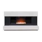 Adam Verona Fireplace Suite in Pure White & Charcoal Grey, 48 Inch