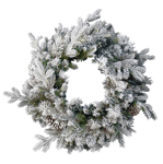 National Tree Snowy Pre-Lit Christmas Wreath with Pine Cones Green 60cm