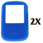 2X Silicone Skin Case Cover for SanDisk Sansa Clip Sport MP3 Player - Blue