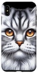 Coque pour iPhone XS Max Chat tigré argenté x Chat mignon x Chat gris