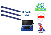 Stylus Pen For Nintendo 3DS Blue Touch Pen 3 Pack - Fast Free Post