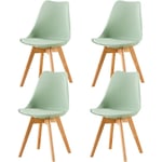 Lot de 4 Chaises Design Plastique Scandinave Chaise de Salle à manger - Vert Clair