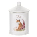 Portmeirion Home & Gifts WNT3996-XW Wrendale by Royal Worcester Tea Canister (Fox), Bone China, Multi-Colour, 10.5 x 10.5 x 15.5 cm