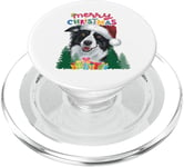 Merry Xmas Border Collie Pjs Mum and Dad Christmas Card Tee PopSockets PopGrip for MagSafe