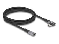 Delock - Usb-Förlängningskabel - 24 Pin Usb-C (Hane) Vänster-/Högervinklad Till 24 Pin Usb-C (Hona) - Usb 2.0 / Usb 3.2 / Usb4 / Thunderbolt 3 - 48 V - 5 A - 2 M - Upp Till 20 Gbps Dataöverföringshastighet, Stöd För Power Delivery 3,1, Stöd För Strö