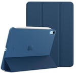 MoKo Coque pour iPad Air 6e Génération 11 Pouces M2 2024/iPad Air 5e Gén 2022/iPad Air 4e Gén 2020, Étui pour iPad Air 11" avec Coque Rigide Translucide, Coque pour iPad Air 6/5/4, Bleu Marine Foncé