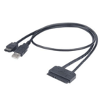 Akasa Flexstor eSATA USB SATA-kabel 0,4 m Sort