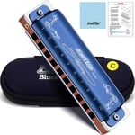 East Top Blues Harmonica in C,10 Holes Blues Harp Mouth Organ Diatonic Harmonica