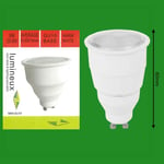 2x 9W (=50W) Long Barrel GU10 CFL Energy Saving Reflector 2700K Light Bulb Lamp