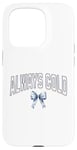 Coque pour iPhone 15 Pro Nœud bleu froid mignon hiver pour femmes et filles