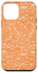 Coque pour iPhone 12 mini Dentelle orange vintage avec fleurs