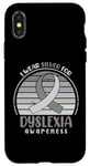 Coque pour iPhone X/XS Ruban argenté « I Wear Silver For Dyslexia Awareness »