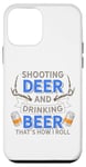 Coque pour iPhone 12 mini Tirez le cerf et buvez de la bière drôle de bière chasse au cerf