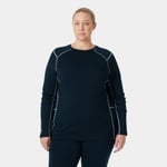 Helly Hansen Women's Lifa® Merino Midweight Crew Plus Shirt Marinblå 1X