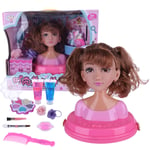 WEEGO Dolls Hair Styling Head Toy, 10Pcs Girls Styling Head Toys Makeup Hairdressing Playset Hair Accesories for Kids