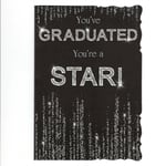 You've Graduated Card You're a star! Suitable for all Modern card glitter detail