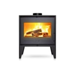 Poele a Bois en acier INVICTA Euros - Puissance optimale: 8 kW - Max: 10 kW - Bûches 52 cm, Raccordable, Ecodesign