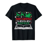 Merry Christmas to all and to all a good book Santa Sleigh T-Shirt