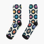 Chaussettes Taille Unique Collection De Disques Vinyles Nouveauté Fantaisie Motif Fou Équipage Décontracté Pour Hommes Femmes