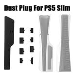 9Pcs/set Black Silicone Dust Plug USB HDM Antidust Cover for PS5 Slim