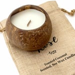 NEW - ROSE - Toasted Coconut Bowl Candle - Hand Poured Soy Wax - Gift Present