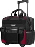 HAUTMEC 14.5" Rolling Tool Bag With Wheels Portable Tool Bag With Adjustable Red