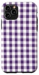 iPhone 11 Pro Purple White Checkered Plaid Flannel Gingham Pattern Checker Case