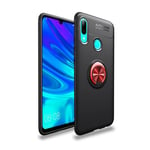 Huawei P Smart 2019 takatuki suojakotelo metalli rengaspidike - Musta / Punainen Monivärinen