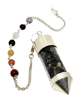 Black Tourmaline Vial Pendulum Gemstone Protection Bottle Chamber 7 Chakra Chain