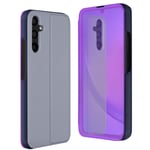 Clear View Case for Samsung Galaxy A34 5G with Mirror Clap Video Support Purple