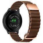 Samsung Galaxy Watch 3 45mm / Watch 46mm - Äkta läderrem 20mm - Rose Gold/Brun