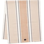 Lexington-Striped Organic Cotton Rib Bordløber Hvid/Beige, 50x350 cm