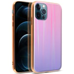 iPhone 12 Pro Max Cover Case Bright Holographic Design-Aurora Collection pink