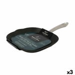 Grill pan with stripes Santa Clara Ecoferro Cast Iron Ø 49 x 30 x 3,5 cm (3 Units)